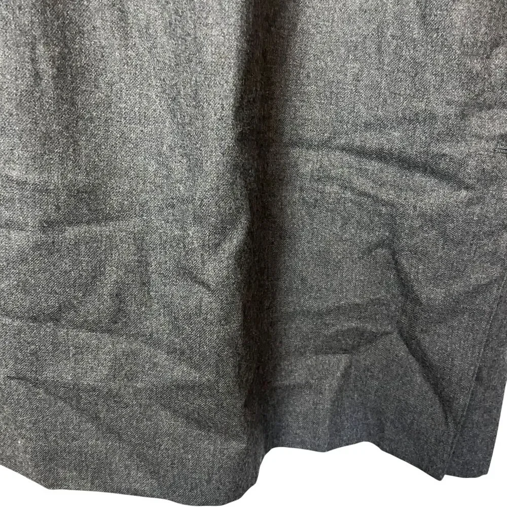 Liz Claiborne Pleated Midi Modest Vintage Gray Wool Skirt Pockets Old Money 16